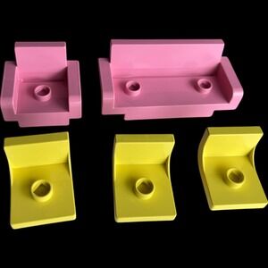 Vintage Lego Duplo Pink Sofa with Matching Chair & 3 Yellow Chairs